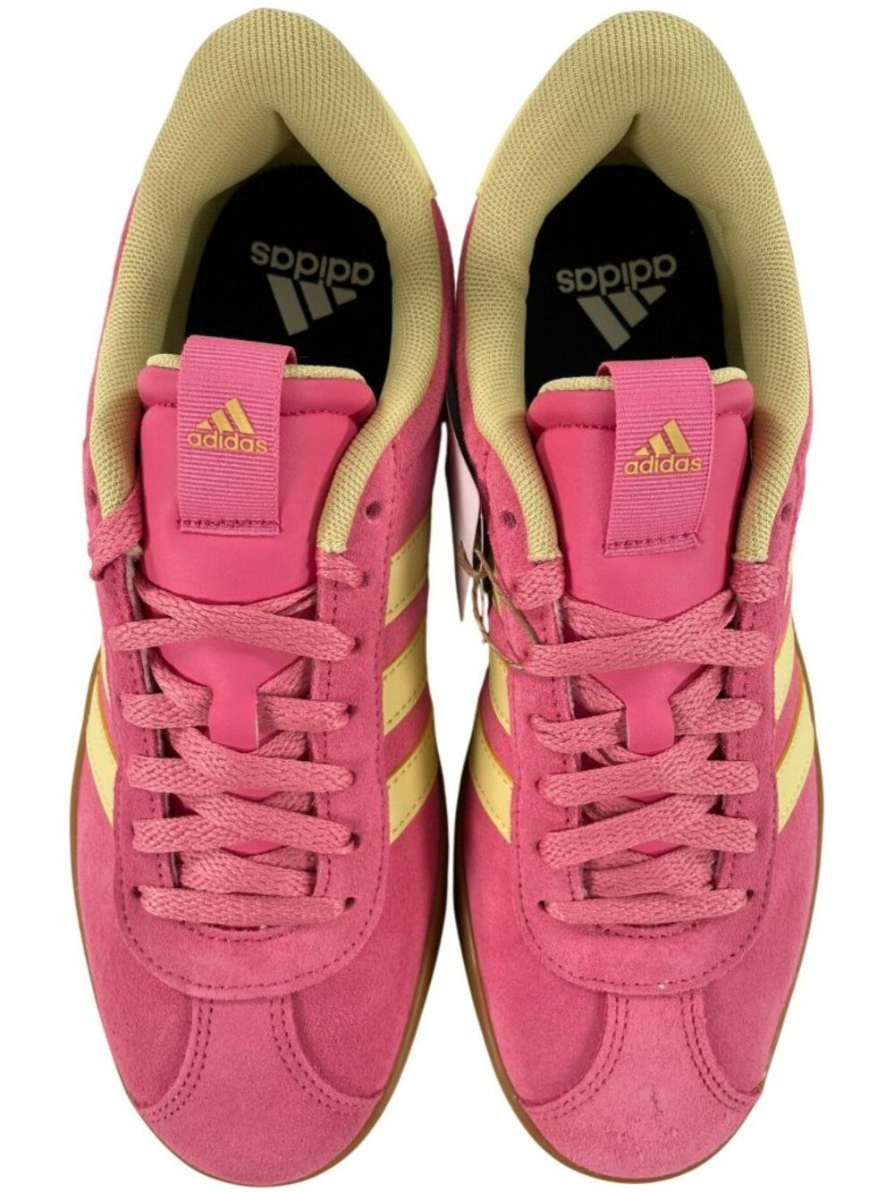 Adidas VL Court 3.0 Shoes Pink & Yellow Athletic Suede Sneakers Women's Sz 9 NEW - Picture 7 of 13